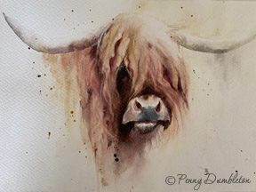 Watercolours by Penny - Highland Cow